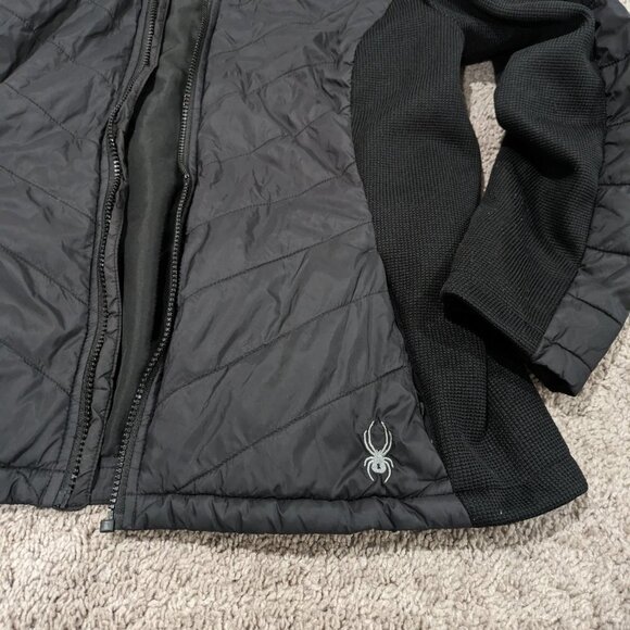 Spyder Black Puffer Jacket/Ski Jacket Women's Size XL FLAW - Picture 2 of 10